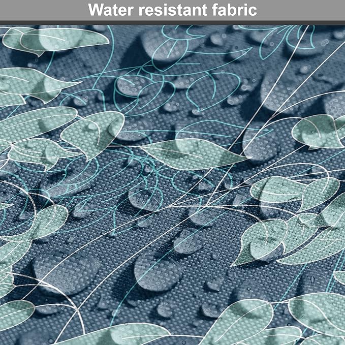 Lunarable Blue Floral Dog Crate Cover, Abstract Leaves and Outlines Rural Field Garden Foliage Art, Easy to Use Pet Kennel Cover for Cats & Medium Dogs, 24 Inch, Green Night