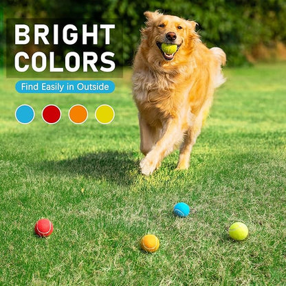 PrimePets Toys for Dogs, 2.5 Inch Dog Toys, Interactive Pet Dog Toy Balls for Medium, Large Dogs,Tennis Balls for Dogs