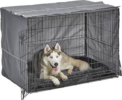 New World Dog Crate Comfort Kit by, Matching Dog Crate Cover & Dog Bed to Make Your Dogs Crate Their Home, Compatible with Midwest Homes for Pets & New World Dog Crates, Fits 42-Inch Dog Crate, Gray