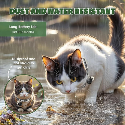Cat Collar with Tracker GPS- Unlimited Range/Tracking Device/Lost Mode for Cats Adjustable Size Smart Collar Set - Works with Apple Find My (iOS only)