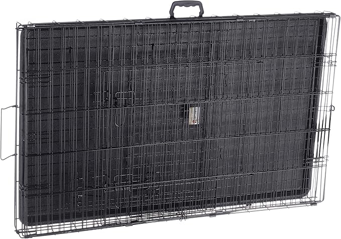 Pet Trex 42" Folding Pet Crate Double Door Kennel Wire Cage for Dogs, Cats or Rabbits