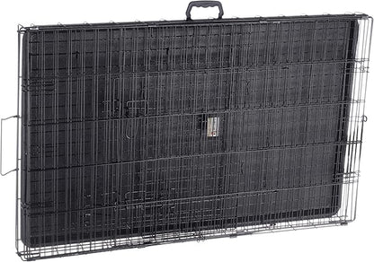 Pet Trex 42" Folding Pet Crate Double Door Kennel Wire Cage for Dogs, Cats or Rabbits