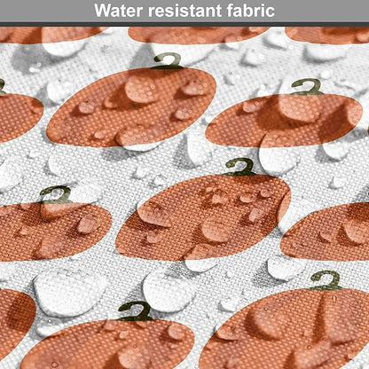 Lunarable Autumn Pumpkin Dog Crate Cover, Simplistic Halloween Fruit Pattern on Plain Backdrop, Easy to Use Pet Kennel Cover for Cats & Medium Dogs, 24 Inch, Orange Green