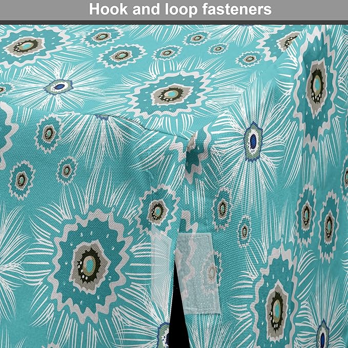 Lunarable Abstract Dog Crate Cover, Surreal and Flourishing Botanical Floral Ornaments Pattern, Easy to Use Pet Kennel Cover for Medium Large Dogs, 42 Inch, Cadet Blue Grey