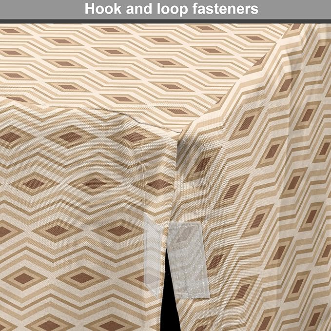 Lunarable Contemporary Brown Dog Crate Cover, Horizontal Rhombus and Zigzag, Easy to Use Pet Kennel Cover for Medium Large Dogs, 42 Inch, Pastel Brown Champagne