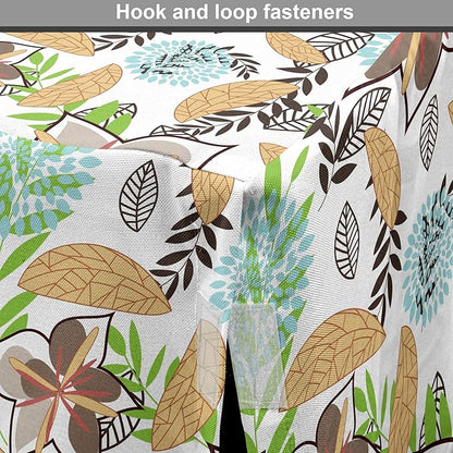 Lunarable Paint Dog Crate Cover, Leaf Petals Flourish Summer Florets Dahlia Romantic Girls, Easy to Use Pet Kennel Cover for Medium Large Dogs, 36 Inch, Sand Brown Pale Blue