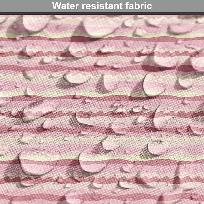 Lunarable Dusty Rose Dog Crate Cover, Doodle Style Waves Horizontal Stripes Simplistic Cheerful, Easy to Use Pet Kennel Cover for Small Dogs Puppies Kittens, 18 Inch, Dried Rose Pale Pink