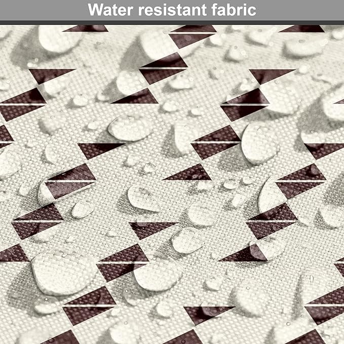 Lunarable Contemporary Brown Dog Crate Cover, Pattern of Repeating Triangular Simple Modern Concept, Easy to Use Pet Kennel Cover for Medium Large Dogs, 36 Inch, Eggshell and Seal Brown