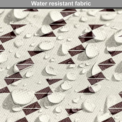 Lunarable Contemporary Brown Dog Crate Cover, Pattern of Repeating Triangular Simple Modern Concept, Easy to Use Pet Kennel Cover for Small Dogs Puppies Kittens, 18 Inch, Eggshell and Seal Brown