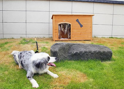 Wooden Doghouse for Small, Medium, Large Dogs, Waterproof, Outdoor/Indoor Kennel,Puppy Shelter with Elevated Floor (Natural, L)