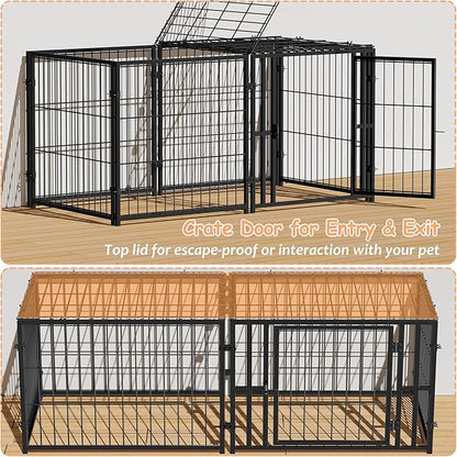 Mr IRONSTONE Dog Crate Small Dog Kennel Dog House Indoor Dog Cage for Small Medium Large Dogs, Puppy Dog Playpen, Pet Cage, 24" H x 48" L