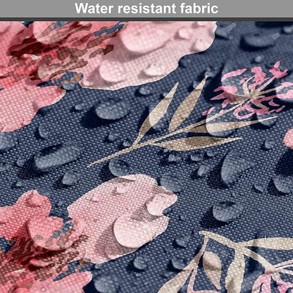 Ambesonne Watercolor Dog Crate Cover, Nature Inspired Composition with Pink Garden Flora Vintage Petals, Easy to Use Pet Kennel Cover for Small Dogs Puppies Kittens, 18 Inch, Navy Blue Coral