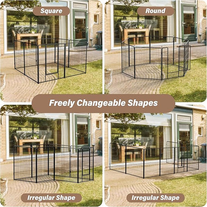 Simple Deluxe Dog Playpen, 32" Height 16 Panels Fence with Anti-Rust Coating, Metal Heavy Portable Foldable Dog Pen for Small/Medium/Large Dogs RV Camping, Black