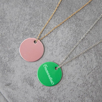 Framendino, Pet ID Tag Colorful Blank Round Double Sided Pets ID Tag Name Phone Number ID Tags Aluminum Charms