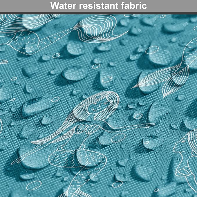 Lunarable Mermaid Tail Dog Crate Cover, Cartoon Design of Aquatic Girl Swimming Underwater Bubbles, Easy to Use Pet Kennel Cover for Medium Large Dogs, 36 Inch, Dark Turquoise Ivory