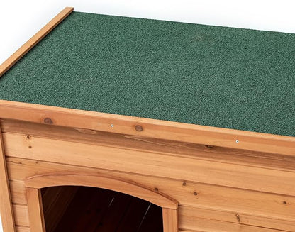 TAKUKA Outdoor Wooden Dog House for Small Medium Large Sized Dogs，Extra Waterproof Durable Dog Kennel with Wooden Floor for Garden Backyard Farm (34" W x 25" D x 23" H)