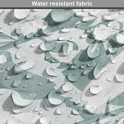 Lunarable Jasmine Dog Crate Cover, Delicate Pointy Petals Flower in Muted Tones, Easy to Use Pet Kennel Cover for Cats & Medium Dogs, 30 Inch, Pale Teal Pale Blue