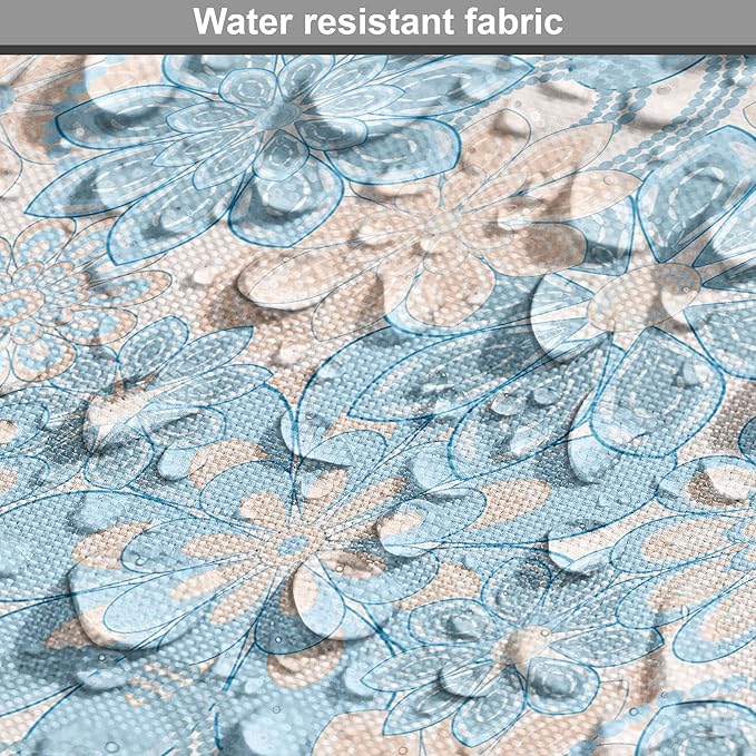 Lunarable Yellow and Blue Dog Crate Cover, Gentle Spring Inspired Flourish Motifs Feminine Bouquet, Easy to Use Pet Kennel Cover for Medium Large Dogs, 36 Inch, Blue Grey