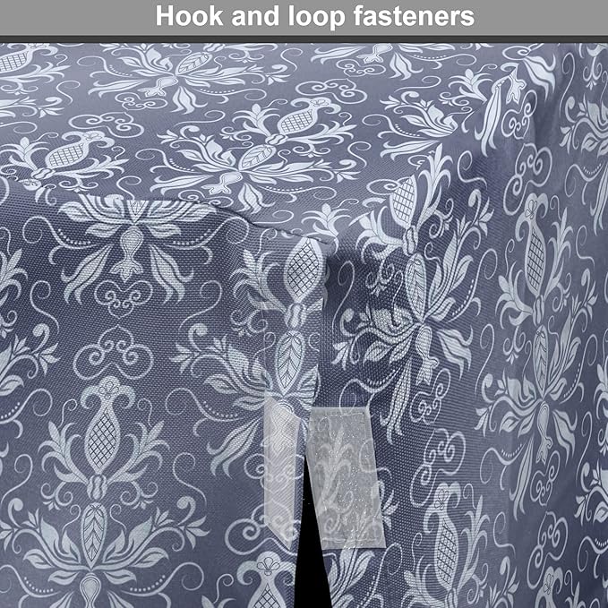 Lunarable Damask Dog Crate Cover, Medieval Repetitive Pattern with Flourish Ornaments, Easy to Use Pet Kennel Cover for Medium Large Dogs, 42 Inch, Purpleblue Ceil Blue