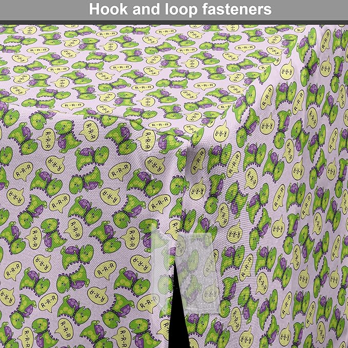 Lunarable Fantasy Dog Crate Cover, Green Dinosaurs Pattern Speech Bubbles Archeology Animal, Easy to Use Pet Kennel Cover for Small Dogs Puppies Kittens, 22 Inch, Lilac Violet Green