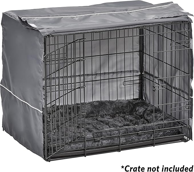 New World Dog Crate Comfort Kit by, Matching Dog Crate Cover & Dog Bed to Make Your Dogs Crate Their Home, Compatible with MidWest Homes for Pets & New World Dog Crates, Fits 22-Inch Dog Crate, Gray