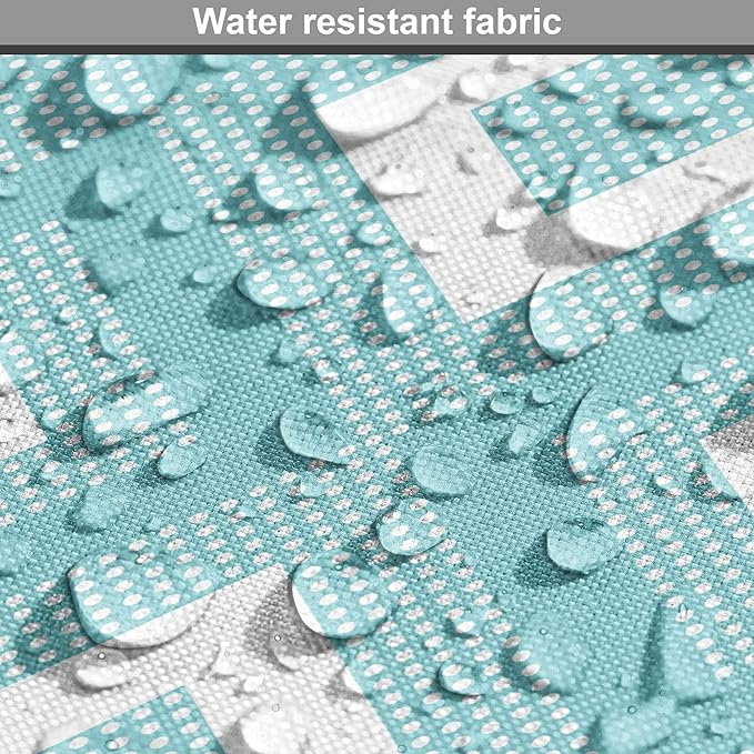 Lunarable Geometric Dog Crate Cover, Nested Diagonal Squares with Tiny Polka Dots Symmetric Repetition, Easy to Use Pet Kennel Cover for Medium Large Dogs, 42 Inch, White and Pale Teal