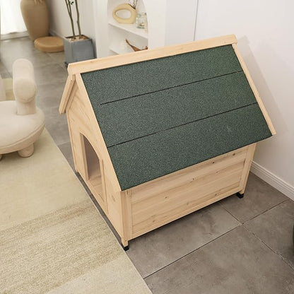 Solid Wood Dog House Comfortable Outdoor Shelter for Medium-Sized and Smaller Dog Sturdy, Durable and Easy to Clean,Can DIY,33.5’’D×30.7’’W×32.3’’H
