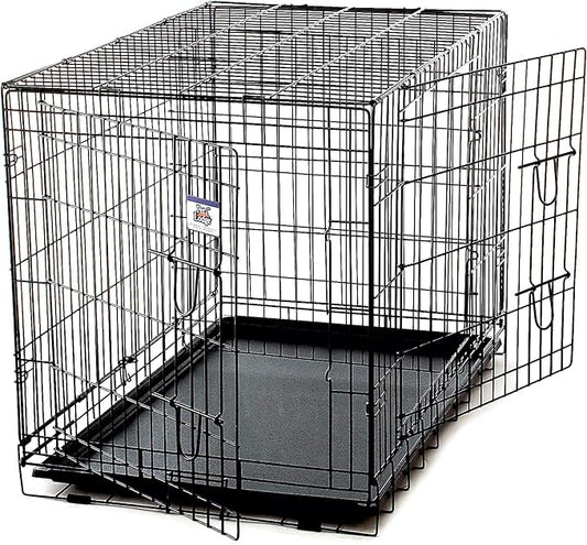 Pet Lodge® Wire Dog Crate | Small Pet Carrier | Easy to Clean | Multi-Functional Pet Crate | Double Door Crate | Great for Pets Up to 100lbs | X-Large
