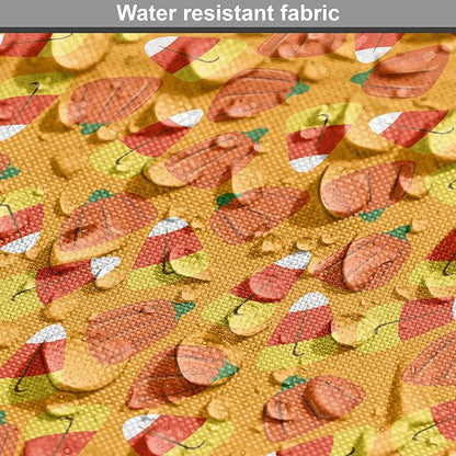 Lunarable Candy Corn Dog Crate Cover, Halloween Themed Pattern with Pumpkins and Food Repetition, Easy to Use Pet Kennel Cover for Cats & Medium Dogs, 30 Inch, Orange Vermilion