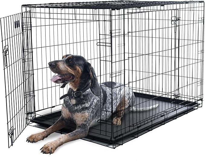 PETMAKER X-Large 2 Door Foldable Dog Crate Cage - 42 x 28 Inch