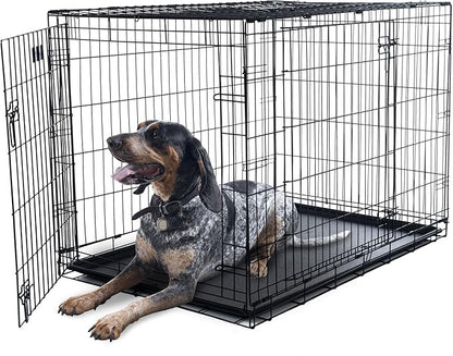 PETMAKER X-Large 2 Door Foldable Dog Crate Cage - 42 x 28 Inch