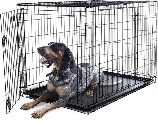 PETMAKER X-Large 2 Door Foldable Dog Crate Cage - 42 x 28 Inch