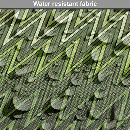 Lunarable Green Dog Crate Cover, Wavy Patterns with Triangular Shapes Abstract Zig Zag Motifs, Easy to Use Pet Kennel Cover for Cats & Medium Dogs, 24 Inch, Evergreen Olive Green