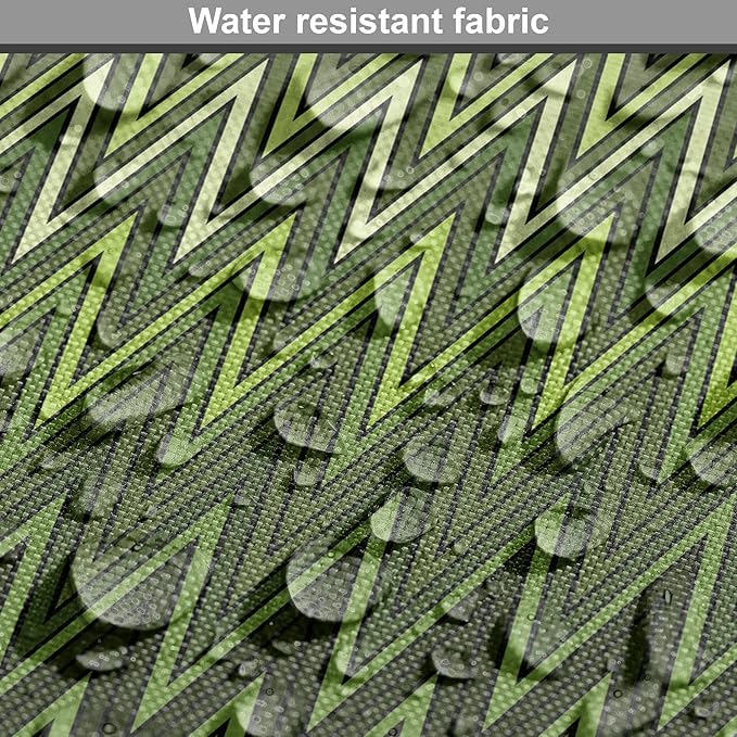 Lunarable Green Dog Crate Cover, Wavy Patterns with Triangular Shapes Abstract Zig Zag Motifs, Easy to Use Pet Kennel Cover for Small Dogs Puppies Kittens, 22 Inch, Evergreen Olive Green