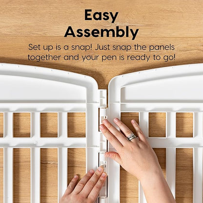 IRIS USA 24" 4-Panel Dog Playpen with Door, 35 x 35 x 24, Puppy Playpen, Dog Play Pen Indoors, Pet Fence, Small Pets, White