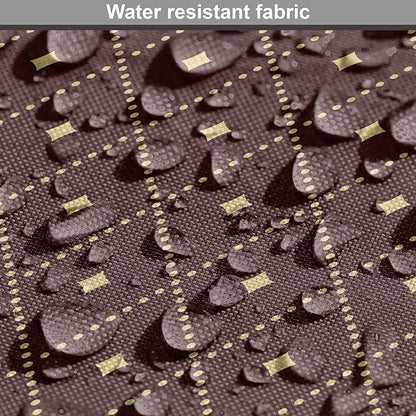 Lunarable Abstract Dog Crate Cover, Geometric Concept of Dotted Rhombus Pattern in a Traditional Style, Easy to Use Pet Kennel Cover for Medium Large Dogs, 42 Inch, Dark Maroon Pale Camel