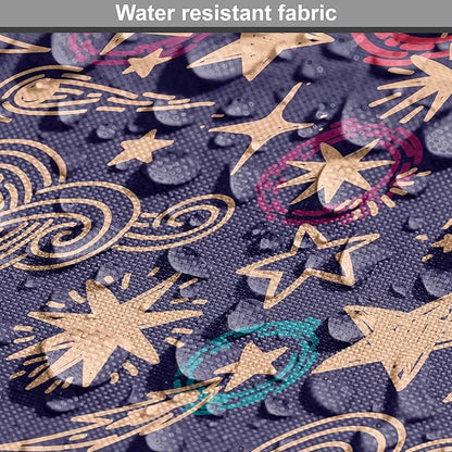 Lunarable Hipster Dog Crate Cover, Hand Drawn Starry Scene of Constellation Crescent Space-themed Layout, Easy to Use Pet Kennel Cover for Small Dogs Puppies Kittens, 18 Inch, Navy Blue and Multicolor