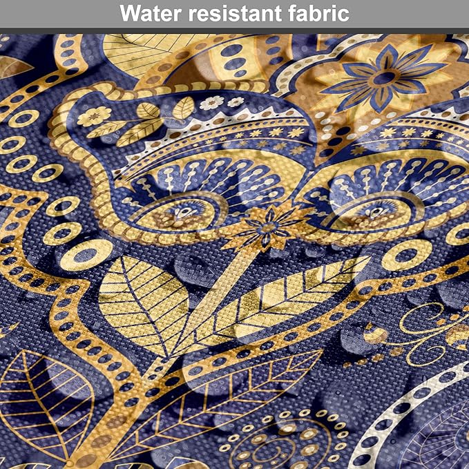 Ambesonne East Dog Crate Cover, Oriental Antique Pattern Foliage Inspirations Geometrical Design, Easy to Use Pet Kennel Cover for Small Dogs Puppies Kittens, 18 Inch, Purple Yellow