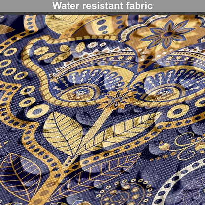 Ambesonne East Dog Crate Cover, Oriental Antique Pattern Foliage Inspirations Geometrical Design, Easy to Use Pet Kennel Cover for Small Dogs Puppies Kittens, 18 Inch, Purple Yellow