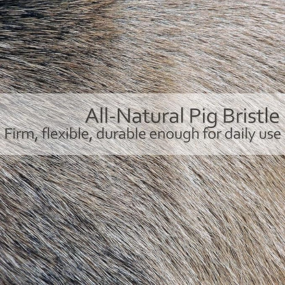 Redecker Natural Pig Bristle Dog Brush with Waxed Beechwood Handle, 9-1/4-Inches