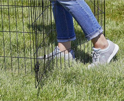 MidWest Homes for Pets Dog Exercise Pen & Playpen, 24" W x 42" H, with Door, Black