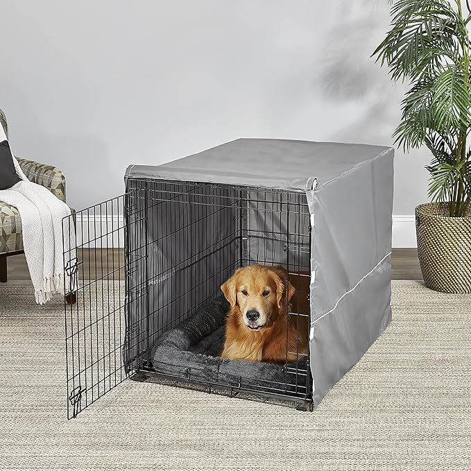 New World Dog Crate Comfort Kit by, Matching Dog Crate Cover & Dog Bed to Make Your Dogs Crate Their Home, Compatible with Midwest Homes for Pets & New World Dog Crates, Fits 42-Inch Dog Crate, Gray