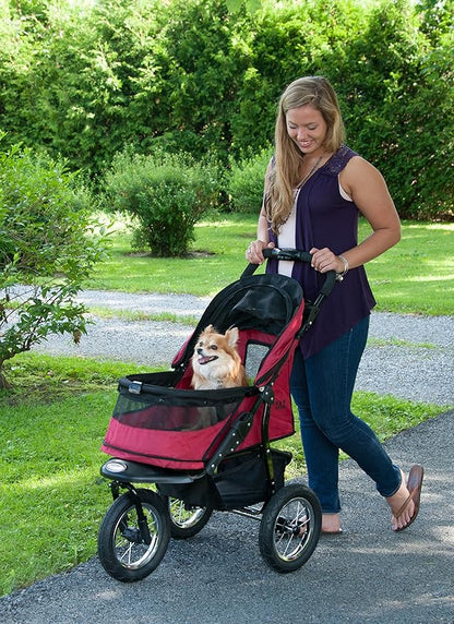 Pet Gear No-Zip Jogger Pet Stroller for Cats/Dogs, Zipperless Entry, Airless Tires, Easy One-Hand Fold, Cup Holder + Storage Basket