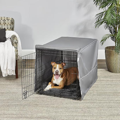 New World Dog Crate Comfort Kit by, Matching Dog Crate Cover & Dog Bed to Make Your Dogs Crate Their Home, Compatible with MidWest Homes for Pets & New World Dog Crates, Fits 36-Inch Dog Crate, Gray