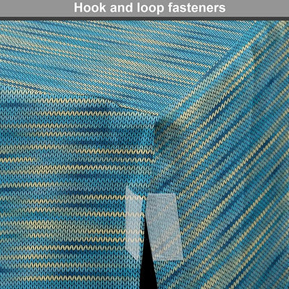 Lunarable Yellow and Blue Dog Crate Cover, Knitted Melange Inspired Graphic Clothing Texture Pattern, Easy to Use Pet Kennel Cover for Cats & Medium Dogs, 30 Inch, Pale Yellow Navy Blue